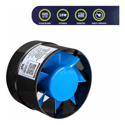 D_NQ_NP_782800-MLA50586306333_072022-O Extractor Indoor 150mm - Grow Genetics - Imagen 1