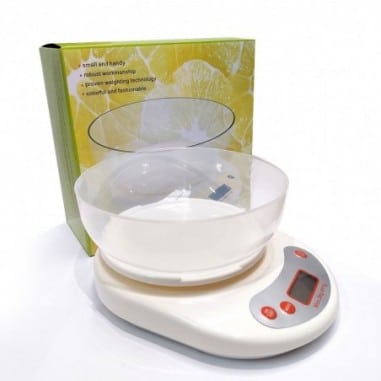 pesa-gramera-blanca-con-bowl-5kg PESA GRAMERA BLANCA CON BOWL 5KG - Imagen 1